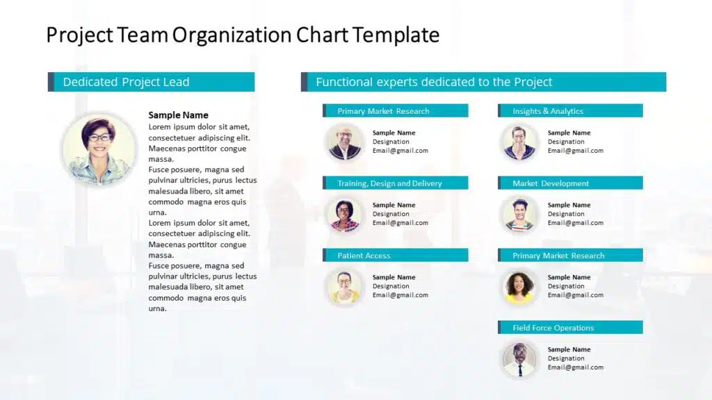 Project Team Organization Chart Google Slides Template