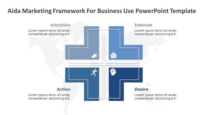 AIDA Marketing Framework for business use ,18k PowerPoint Template