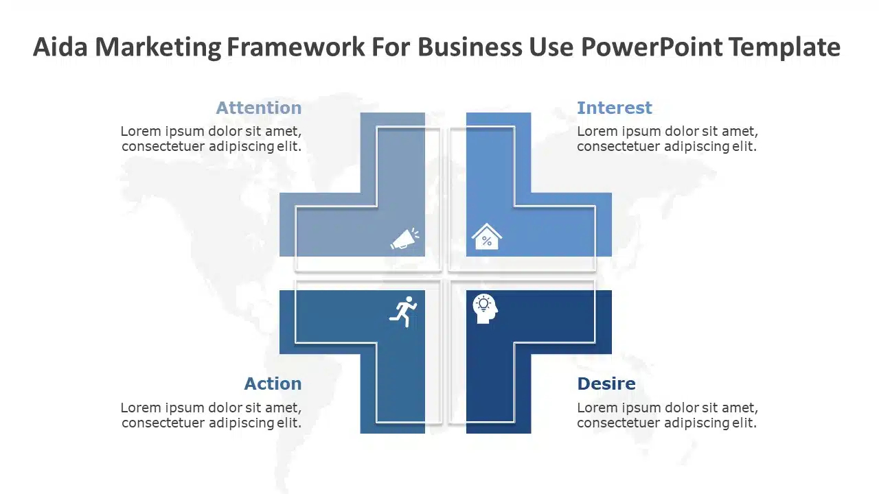 AIDA Marketing Framework for business use ,18k PowerPoint Template & Google Slides Theme