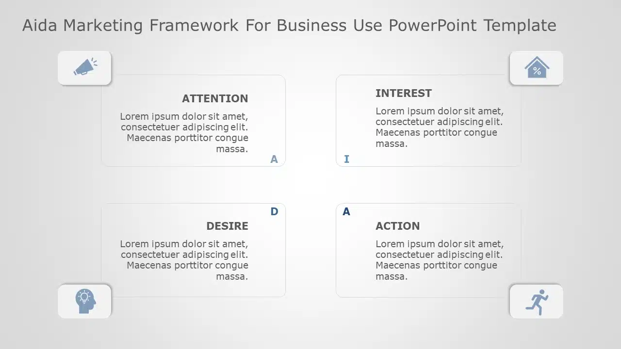 AIDA Marketing Framework for business use ,24k PowerPoint Template & Google Slides Theme