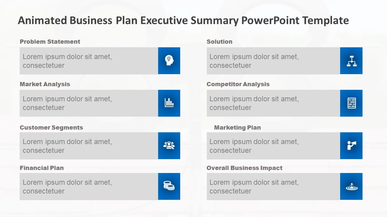 Animated Business Plan Executive Summary PowerPoint Template & Google Slides Theme