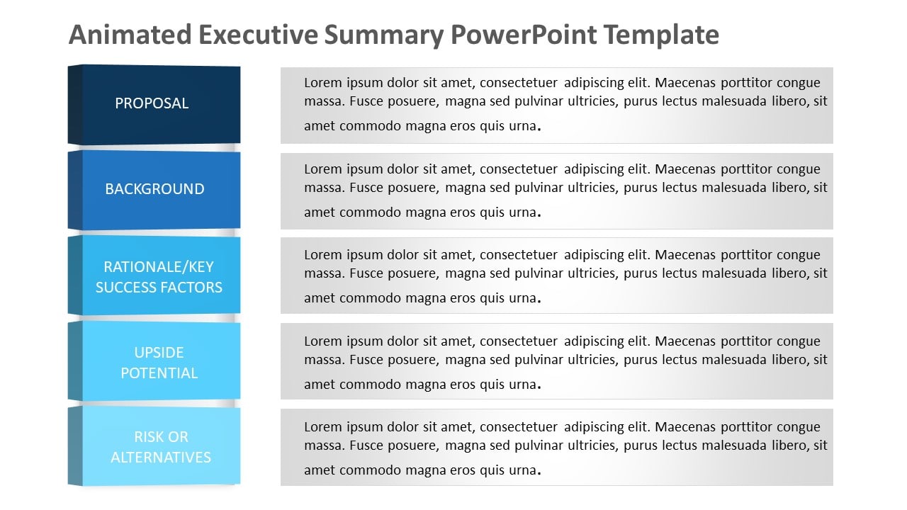 Animated Executive Summary PowerPoint Template 14 & Google Slides Theme