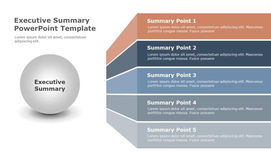 Animated Executive Summary Five Point 3d PowerPoint Template