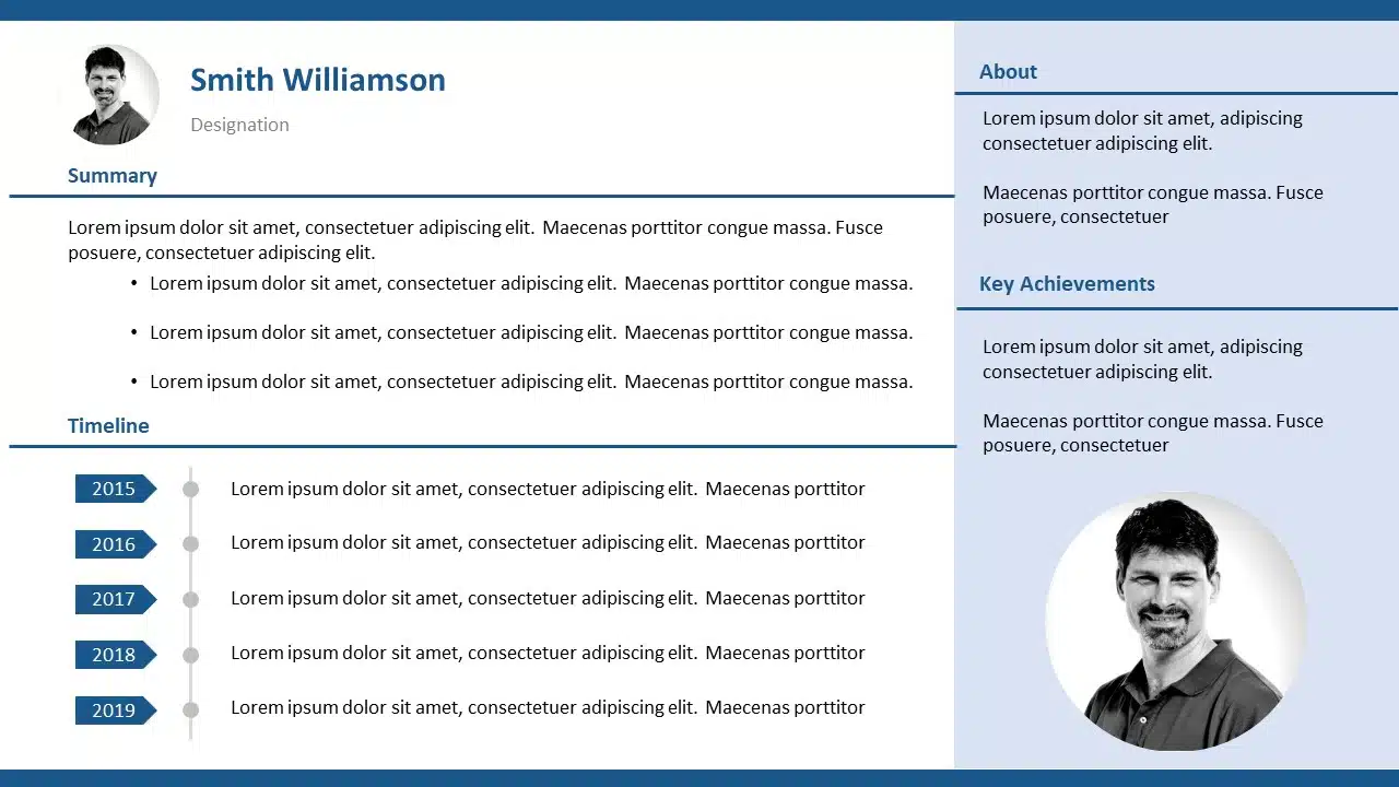 Animated Resume Executive Summary PowerPoint Template & Google Slides Theme