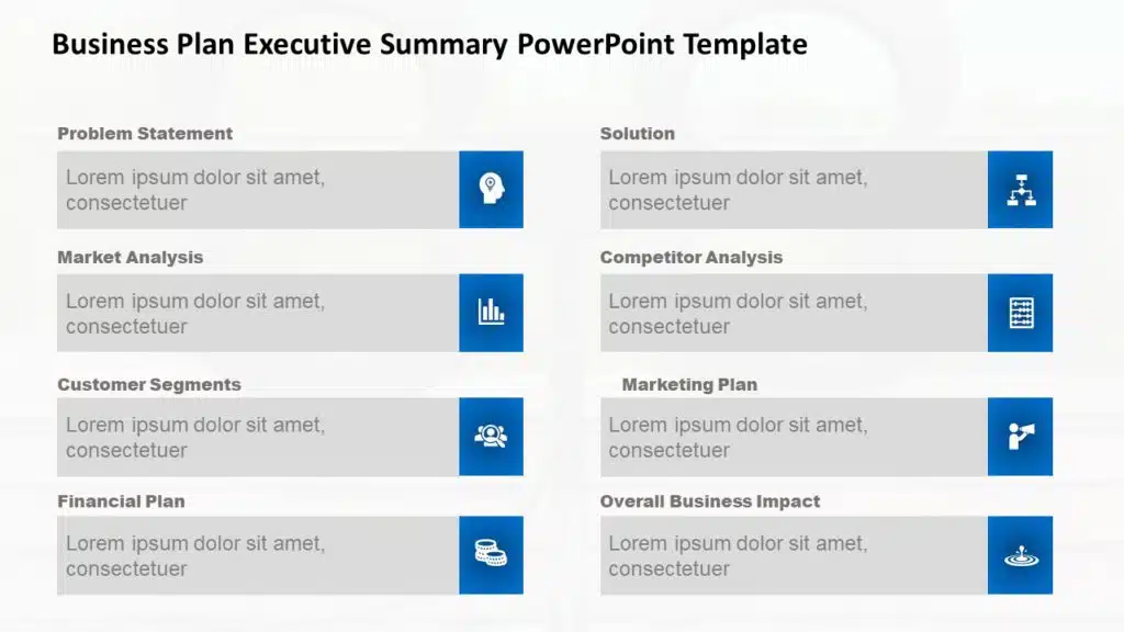 Business Plan Executive Summary PowerPoint Template