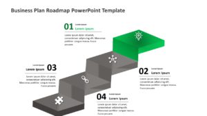 Animated Four Step Business Roadmap Slide Template