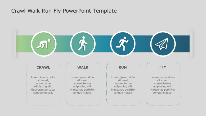 Crawl Walk Run Fly 01 PowerPoint Template