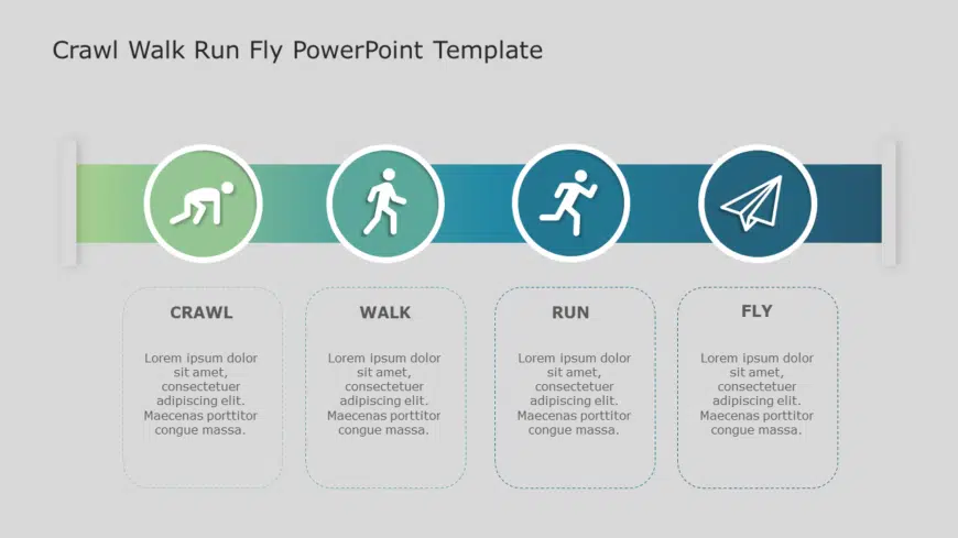 Gradient Milestone Progression Infographic in Green and Blue Powerpoint Template