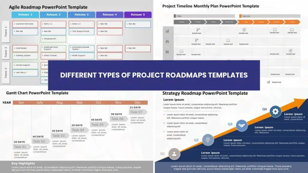 DIFFERENT TYPES OF PROJECT ROADMAPS TEMPLATES 