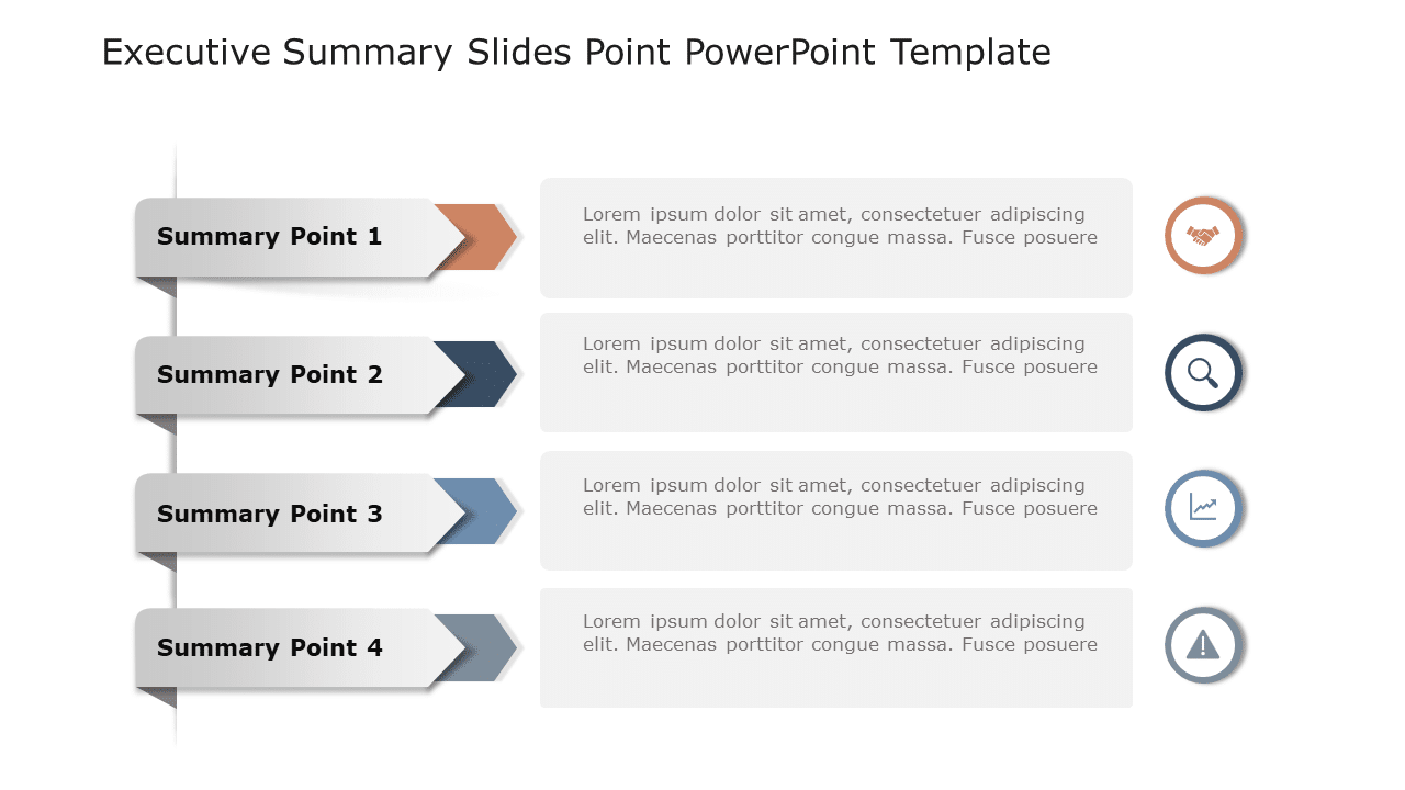 Executive Summary Slides 4 Point PowerPoint Template & Google Slides Theme