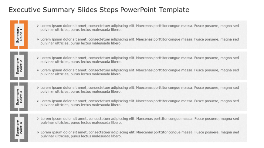 Executive Summary Slides 4 Steps PowerPoint Template