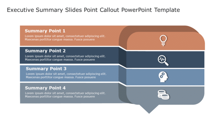 Executive Summary Slides 5 Point Callout PowerPoint Template & Google Slides Theme