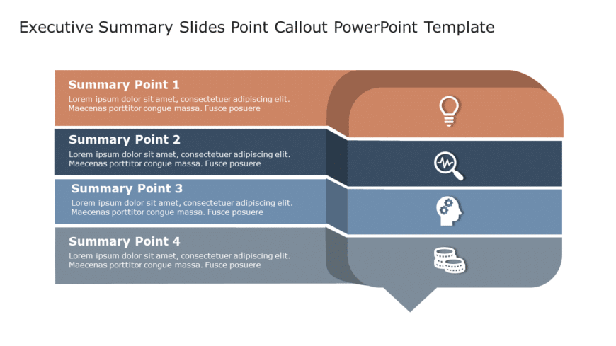 Executive Summary Slides 5 Point Callout PowerPoint Template