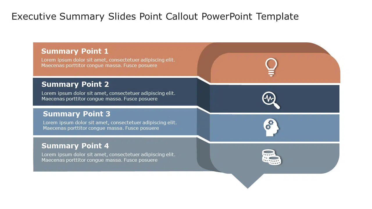 Executive Summary Slides 5 Point Callout PowerPoint Template & Google Slides Theme