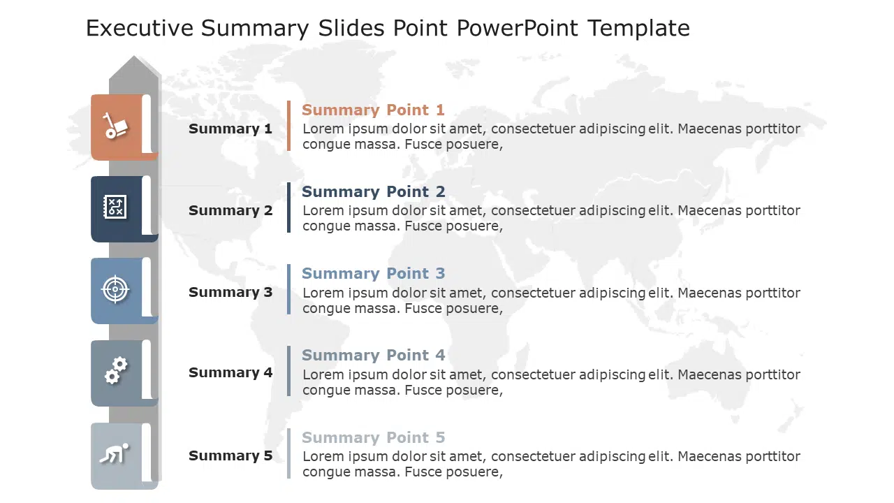 Executive Summary Slides 5 Point PowerPoint Template & Google Slides Theme