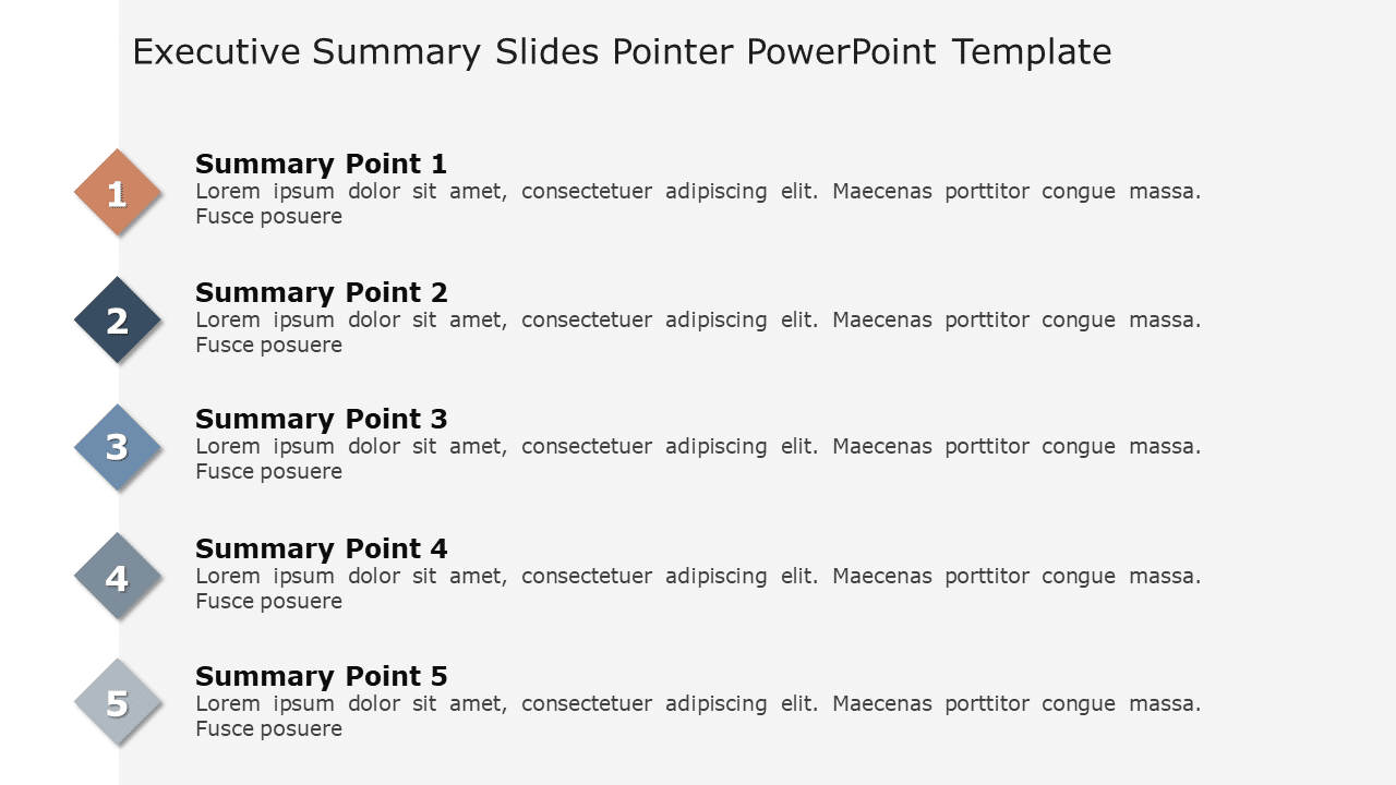 Executive Summary Slides 5 Pointer PowerPoint Template & Google Slides Theme