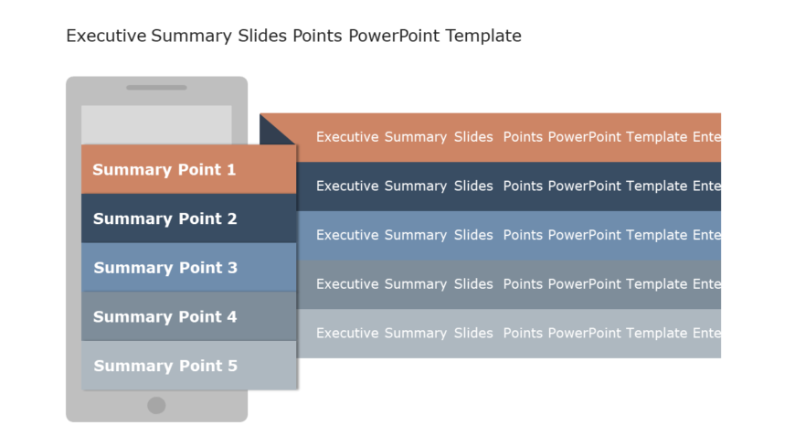 Executive Summary Slides 5 Points PowerPoint Template