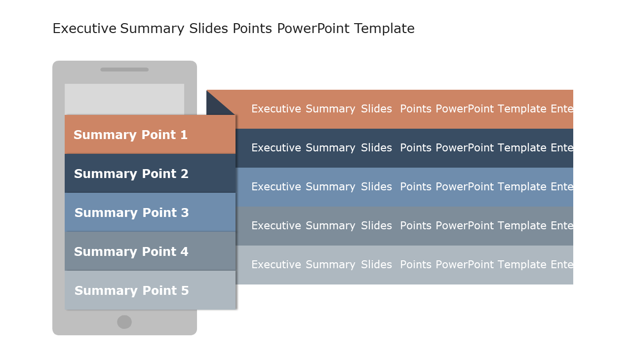 Executive Summary Slides 5 Points PowerPoint Template & Google Slides Theme