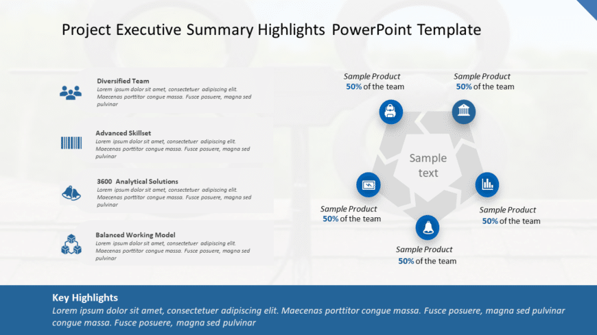 Project Executive Summary Highlights PowerPoint Template