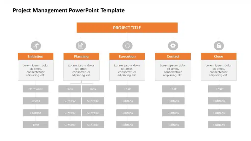 Project Management PowerPoint Template for project roadmap