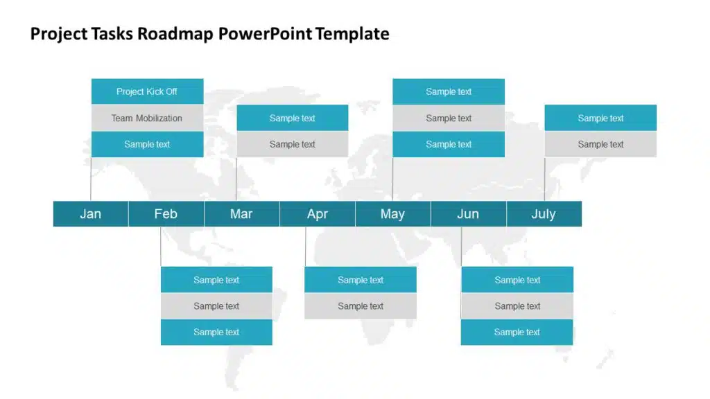 Project Tasks Roadmap PowerPoint Template