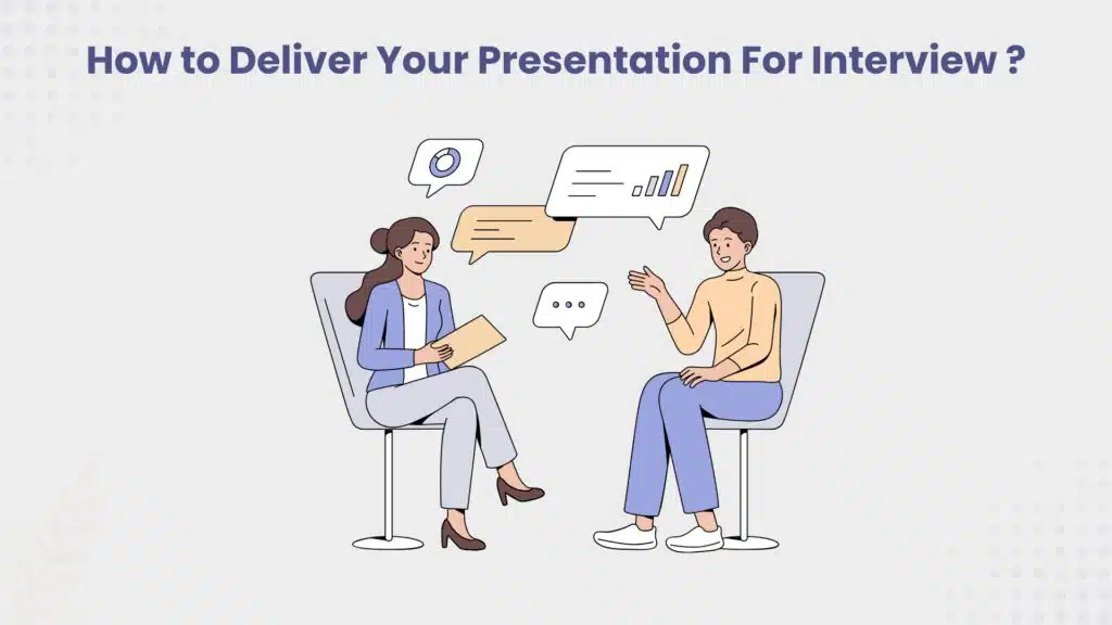 delivering a presentation for an interview