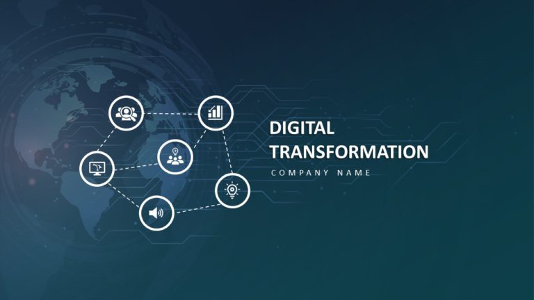 Animated Digital Transformation Background 01 & Google Slides Theme