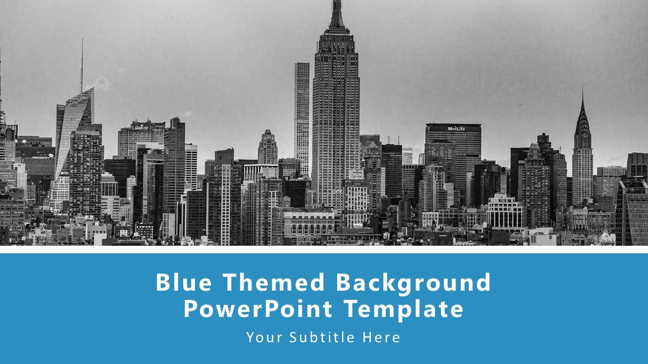 Blue Themed Background PowerPoint Template & Google Slides Theme