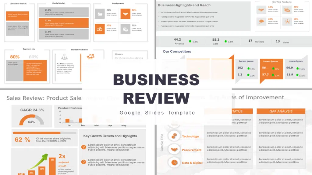 google slides presentation layout ideas Business Review Google Slides Template