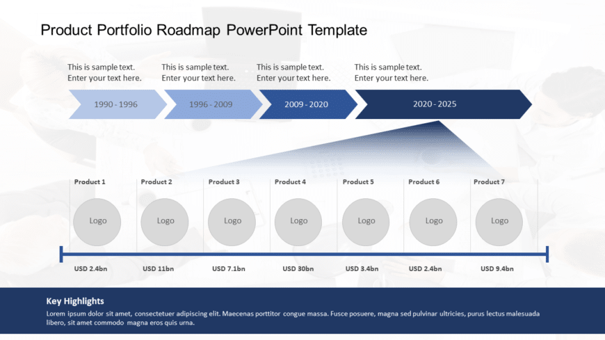 Product Portfolio Roadmap PowerPoint & Google Slides Template