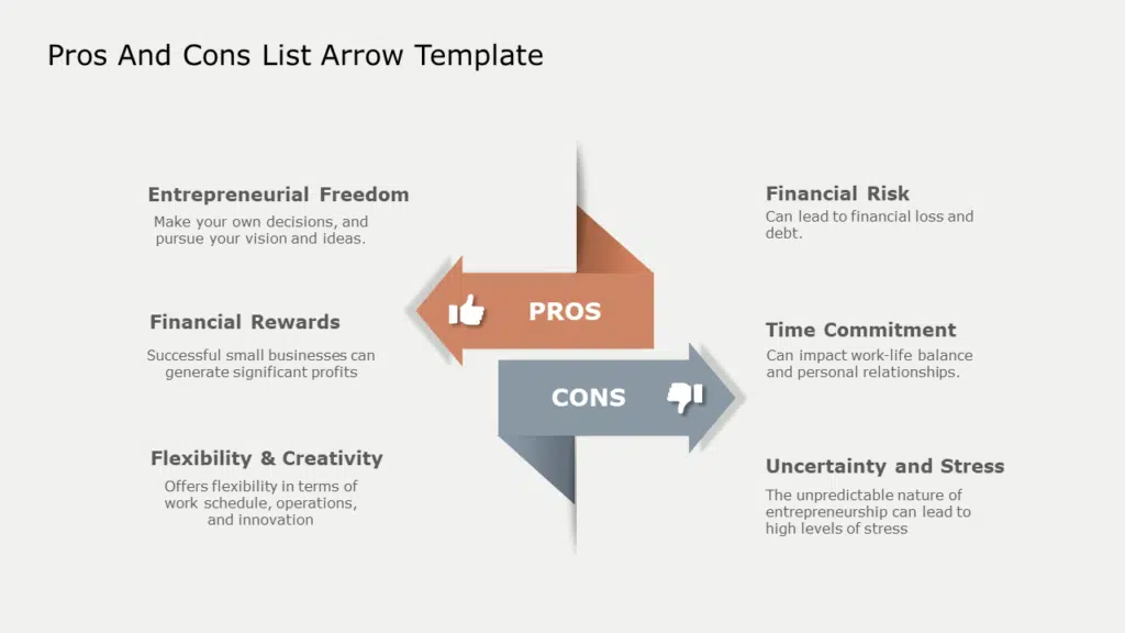 Pros And Cons List Arrow Template