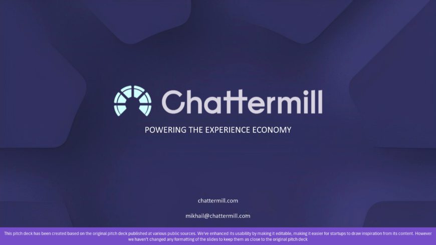 Chattermill Series B Pitch Deck