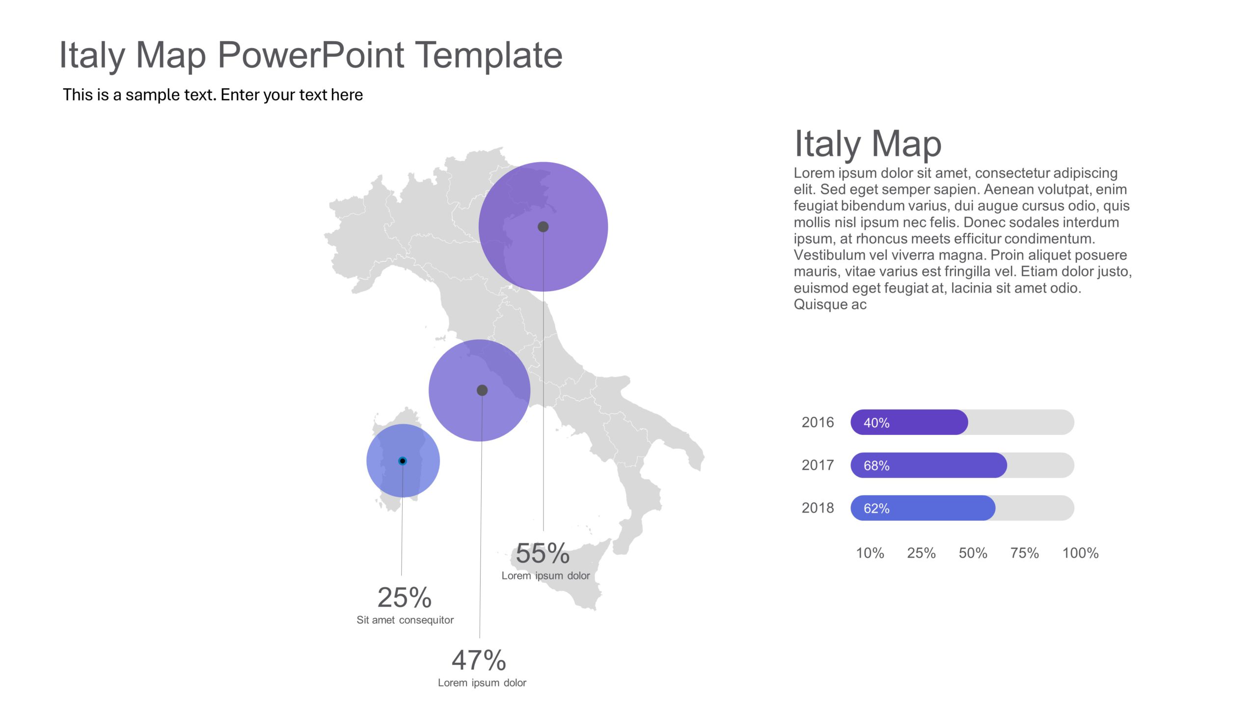 Italy Map PowerPoint Template 9 & Google Slides Theme