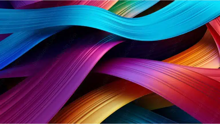 Blue Pink Orange Ribbons background image & Google Slides Theme