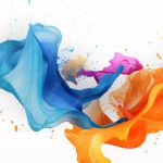 Blue Pink Orange Smoke Waves background image & Google Slides Theme