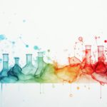 Blue Red Gradient Test Tubes background image & Google Slides Theme