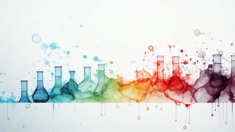 Blue Red Gradient Test Tubes background image & Google Slides Theme