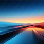 Blue Red Horizon Glow background image & Google Slides Theme