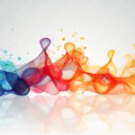 Blue Red Orange Smoke Waves background image & Google Slides Theme