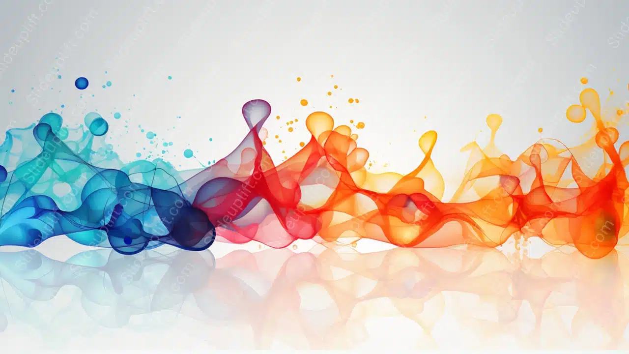 Blue Red Orange Smoke Waves background image & Google Slides Theme