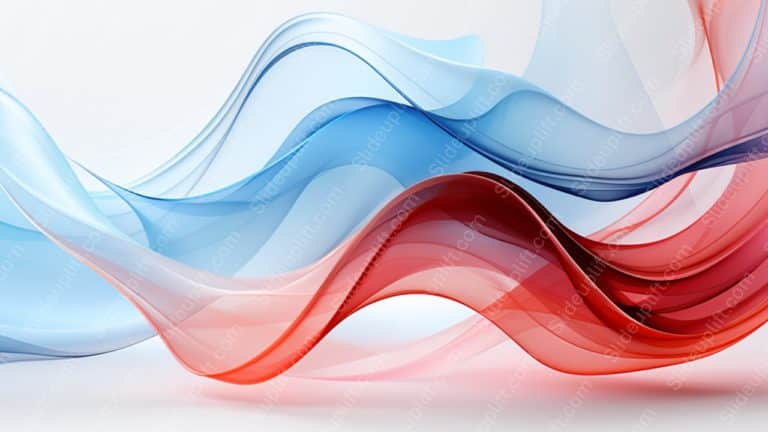 Blue And Red Figures Mountainous Landscape Background Image