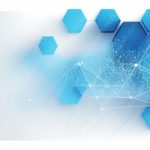 Blue White Hexagons Network background image & Google Slides Theme