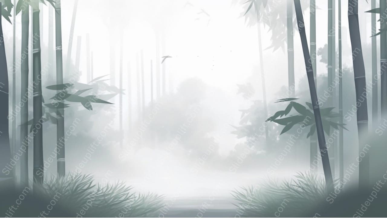 Misty Greens Bamboo Forest background image & Google Slides Theme