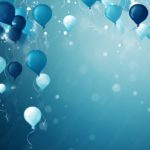 Navy Teal Balloons Bokeh background image & Google Slides Theme