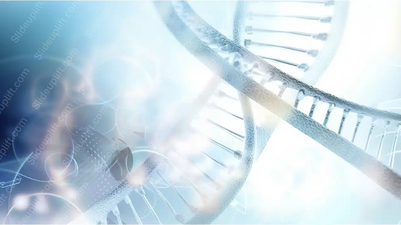 Pale Blue DNA Strands Science background image & Google Slides Theme