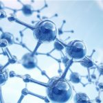 Sky Blue Molecular Structure background image & Google Slides Theme