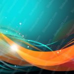 Teal Orange Waves background image & Google Slides Theme