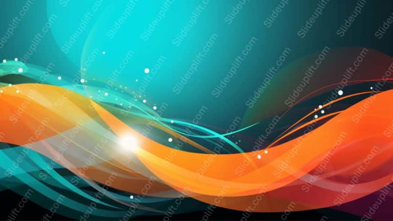 Teal Orange Waves background image & Google Slides Theme