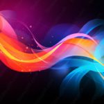 Vivid Orange and Blue Waves background image & Google Slides Theme