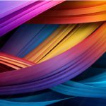 Vivid ribbons background image & Google Slides Theme